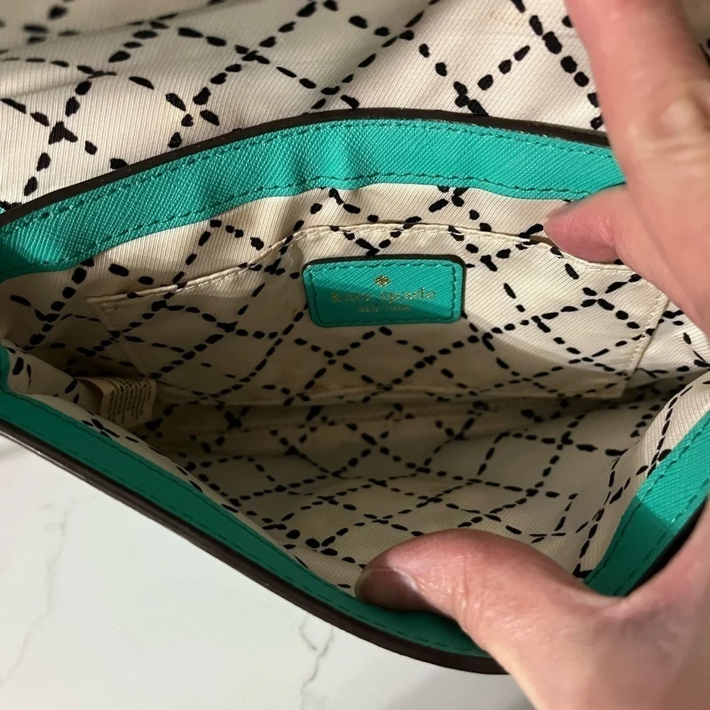 Kate Spade Sally Newberry Lane Turquoise Saffiano Crossbody Bag New Preppy